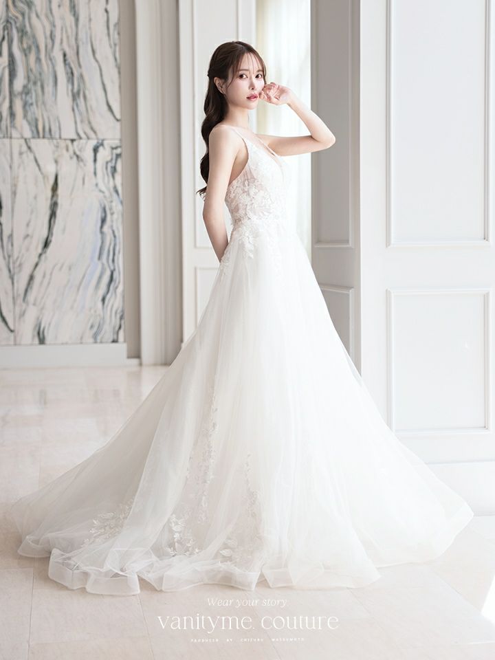 vanityME.couture. バニティミークチュール 立体フラワーレース 刺繍 ラメチュール プリンセス 姫 ロングドレス バースデードレス オフホワイト vctr-l-cd792w