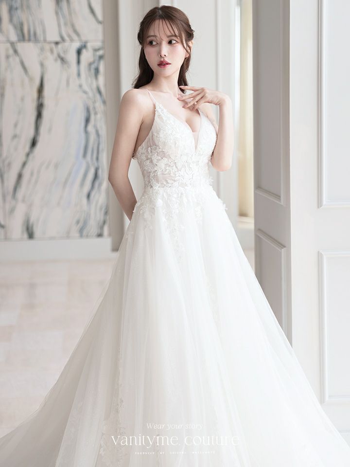 vanityME.couture. バニティミークチュール 立体フラワーレース 刺繍 ラメチュール プリンセス 姫 ロングドレス バースデードレス オフホワイト vctr-l-cd792w