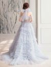 【2点セット】vanityME.couture. バニティミークチュール オフショル チュール ビジューライン ヌードベース リボンショール付き プリンセス 姫 ロングドレス バースデードレス ブルー vctr-l-a1150-1