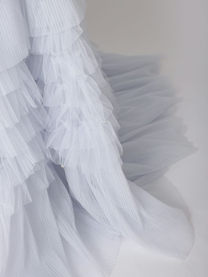 【2点セット】vanityME.couture. バニティミークチュール オフショル チュール ビジューライン ヌードベース リボンショール付き プリンセス 姫 ロングドレス バースデードレス ブルー vctr-l-a1150-1