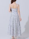 DEA. ディア バイ ローブドフルール 花柄バストジップフレアロングキャバドレス de3778