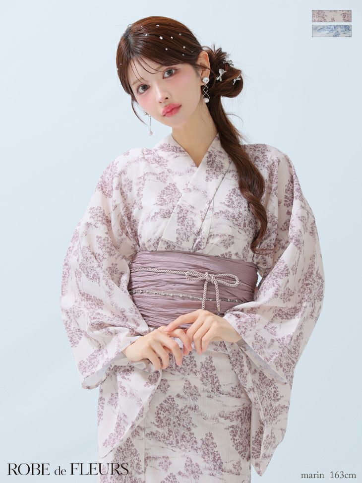 ROBE de FLEURS ローブドフルール Floral print yukata フローラルプリント浴衣 fm3375-c