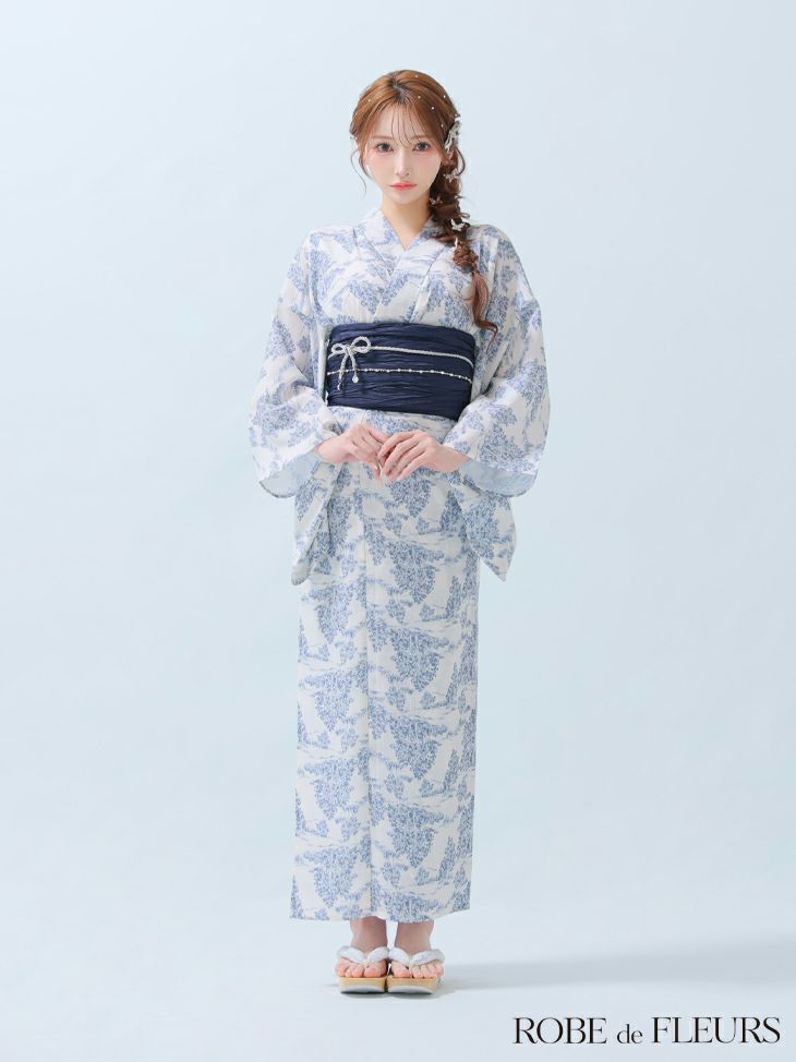 ROBE de FLEURS ローブドフルール Floral print yukata フローラルプリント浴衣 fm3375-c