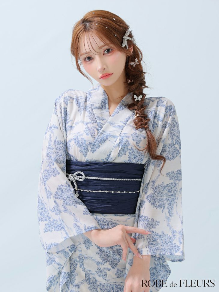 ROBE de FLEURS ローブドフルール Floral print yukata フローラルプリント浴衣 fm3375-c
