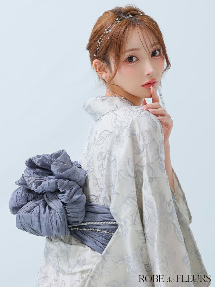ROBE de FLEURS ローブドフルール Sheer floral embroidered lace yukata シアーフローラルレース浴衣 fm4220-c