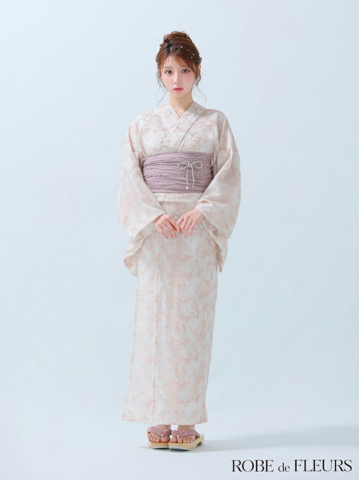 ROBE de FLEURS ローブドフルール Sheer floral embroidered lace yukata シアーフローラルレース浴衣 fm4220-c