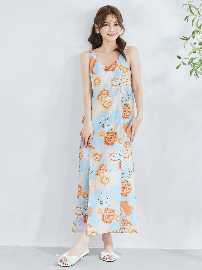 【4点セット】Malymoon マリームーン メルヘンバニー橙花2way浴衣 mlyk-25-10323