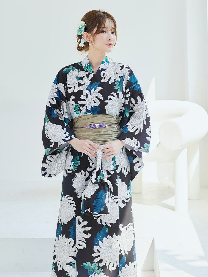 【4点セット】Malymoon マリームーン サマーリーフフラワー2way浴衣 mlyk-25-10319