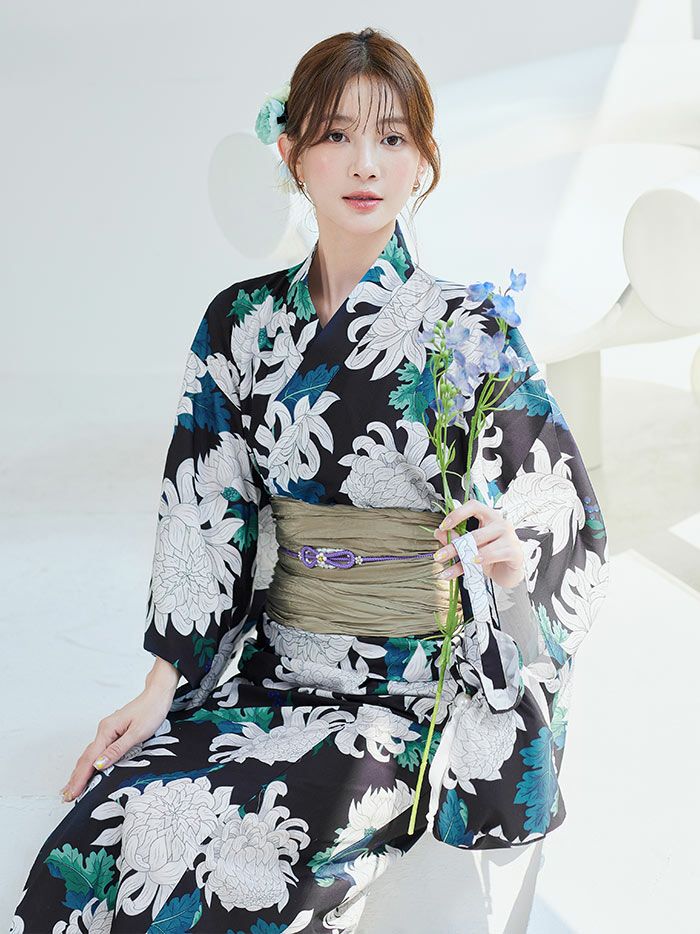 【4点セット】Malymoon マリームーン サマーリーフフラワー2way浴衣 mlyk-25-10319