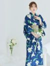 【4点セット】Malymoon マリームーン 白百合ヒロイン藍色2way浴衣 mlyk-25-10326