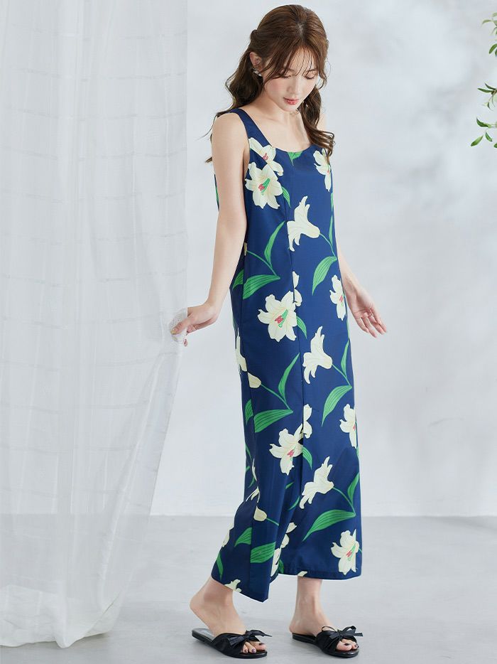 【4点セット】Malymoon マリームーン 白百合ヒロイン藍色2way浴衣 mlyk-25-10326