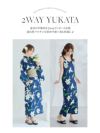 【4点セット】Malymoon マリームーン 白百合ヒロイン藍色2way浴衣 mlyk-25-10326