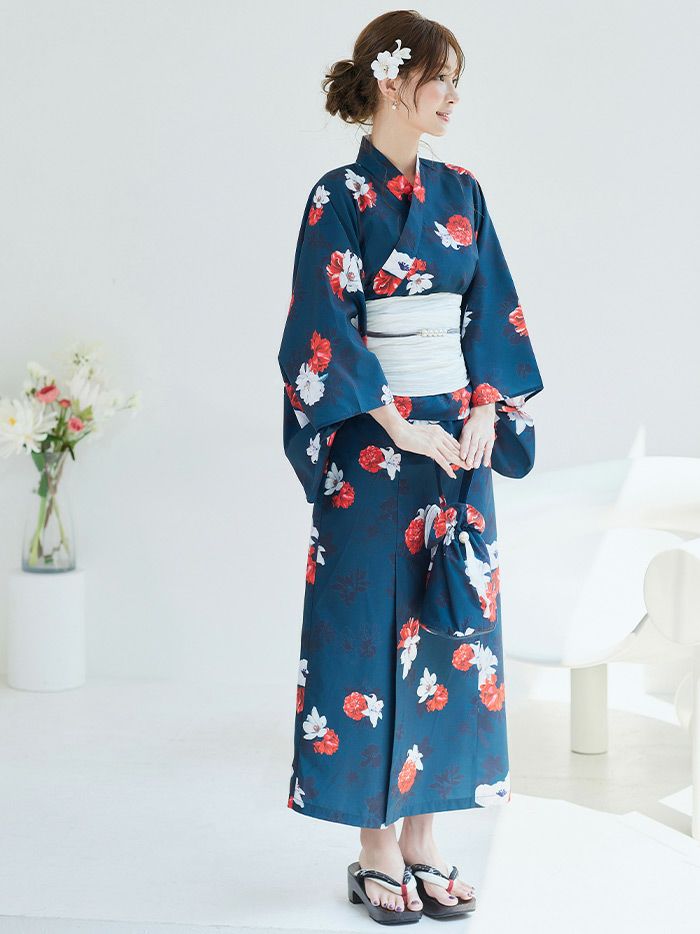 【4点セット】Malymoon マリームーン レディモダン花結び2way浴衣 mlyk-25-10307