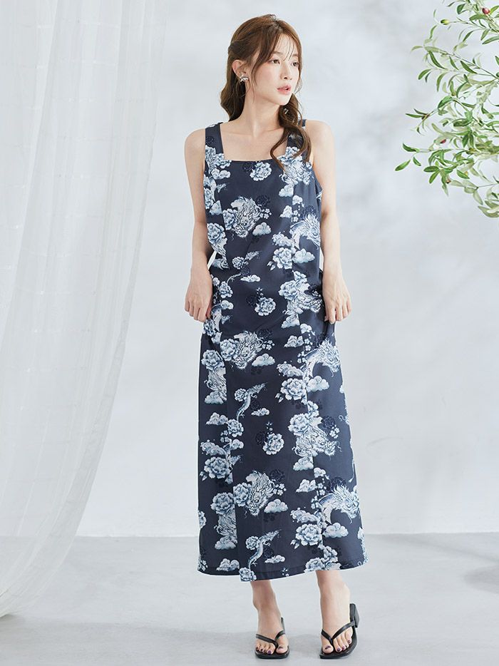 【4点セット】Malymoon マリームーン 浮世ドラゴン艶麗2way浴衣 mlyk-25-10313