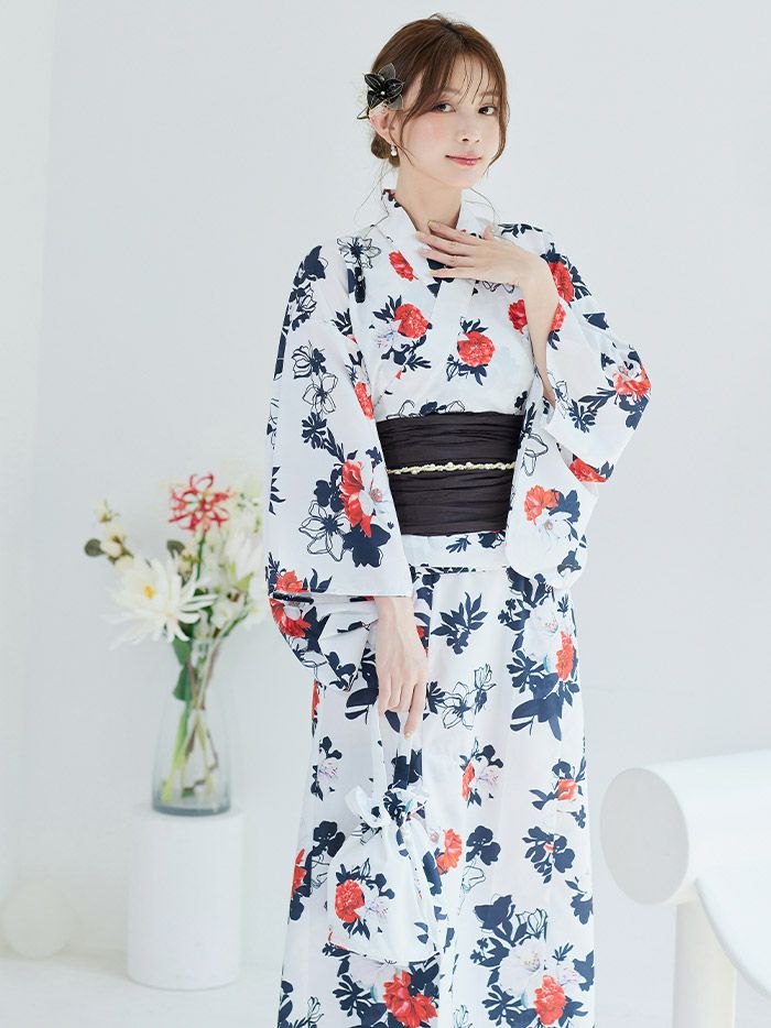 【4点セット】Malymoon マリームーン 洋モダンアーバンフラワー2way浴衣 mlyk-25-10308