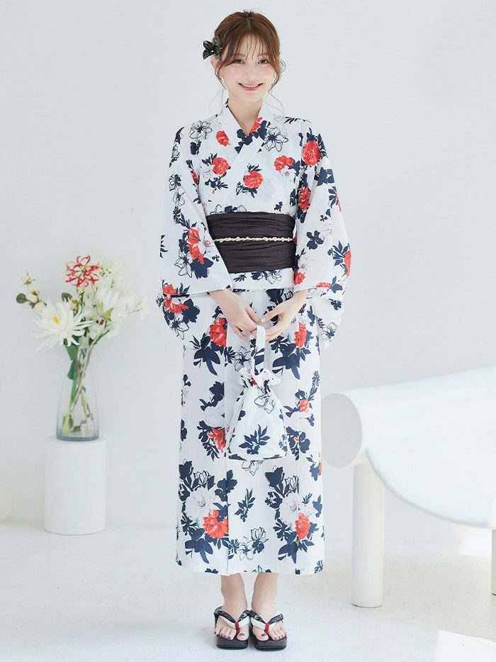 【4点セット】Malymoon マリームーン 洋モダンアーバンフラワー2way浴衣 mlyk-25-10308