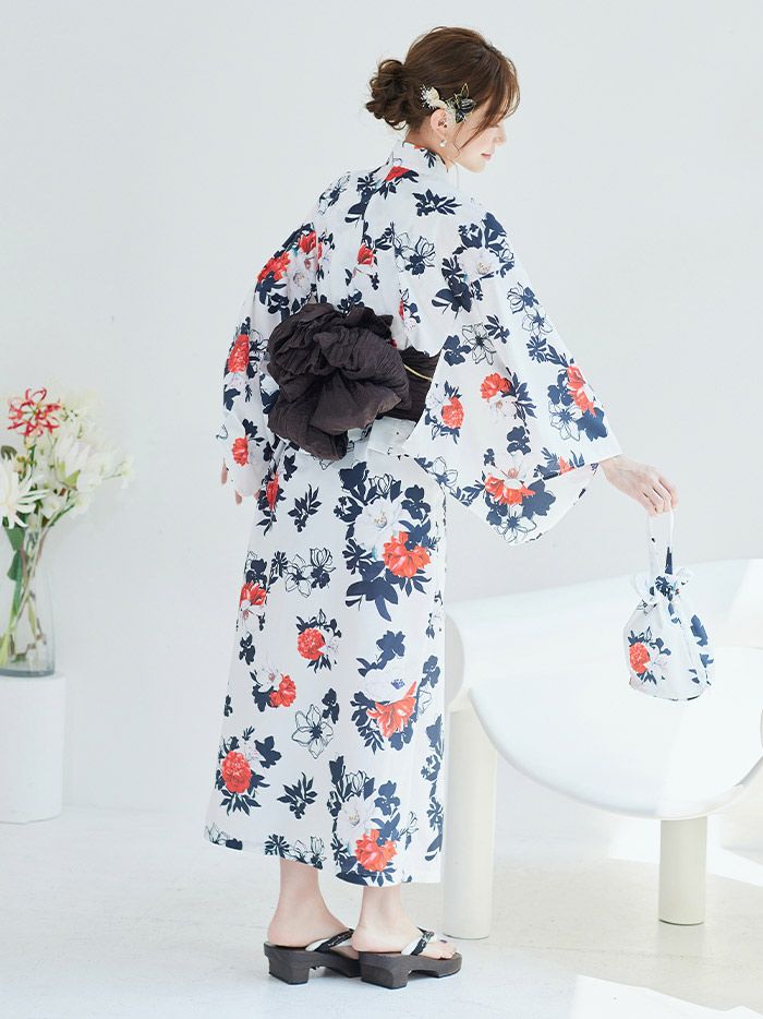 【4点セット】Malymoon マリームーン 洋モダンアーバンフラワー2way浴衣 mlyk-25-10308