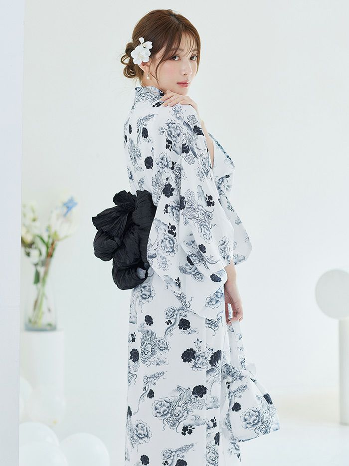 【4点セット】Malymoon マリームーン 浮世ドラゴン艶麗2way浴衣 mlyk-25-10311