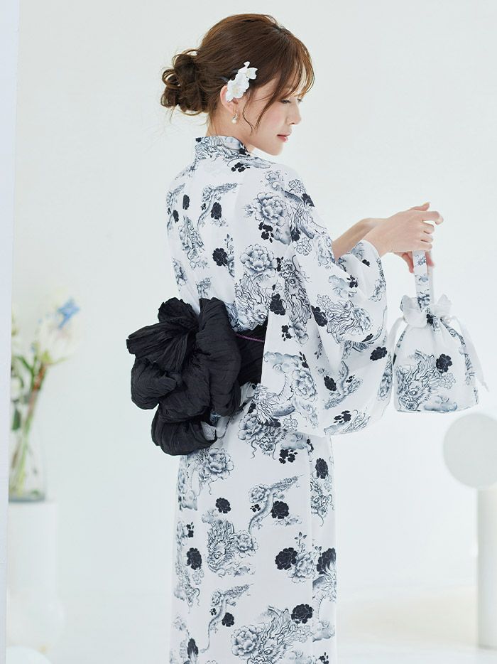 【4点セット】Malymoon マリームーン 浮世ドラゴン艶麗2way浴衣 mlyk-25-10311