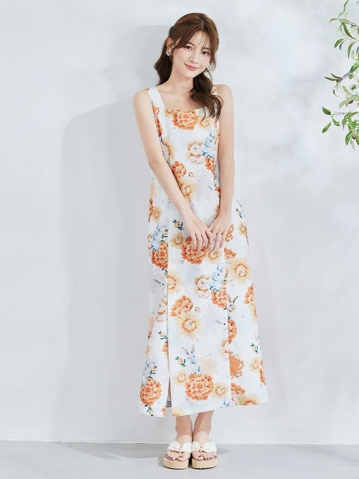 【4点セット】Malymoon マリームーン メルヘンバニー橙花2way浴衣 mlyk-25-10322