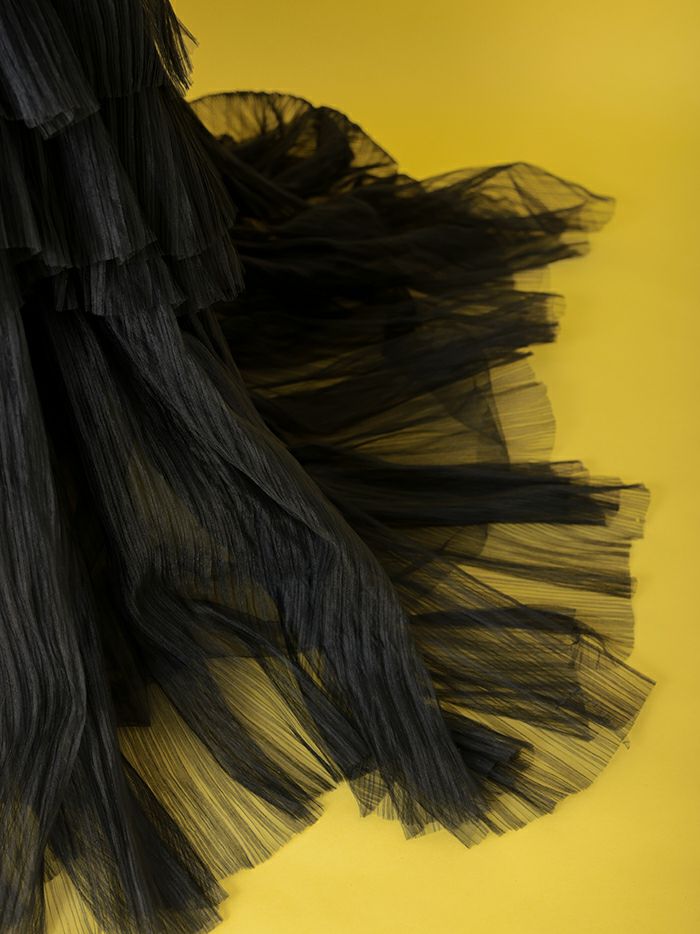 vanityME.couture. バニティミークチュール Vネック ペプラム ボリュームフリル チュール プリンセス 姫 ロングドレス バースデードレス ブラック vctr-t-25010