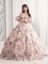 vanityME.couture. バニティミークチュール アンティークフラワー 花柄 パフスリーブ付き バストカットアウト プリンセス 姫 ロングドレス バースデードレス ピンク vctr-l-gl3609
