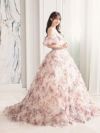 vanityME.couture. バニティミークチュール アンティークフラワー 花柄 パフスリーブ付き バストカットアウト プリンセス 姫 ロングドレス バースデードレス ピンク vctr-l-gl3609