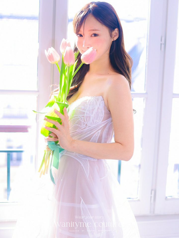 vanityME.couture. バニティミークチュール フラワー総レース ヌードベース プリンセス 姫 ロングドレス ウエディングドレス バースデードレス ホワイト vctr-l-wl043