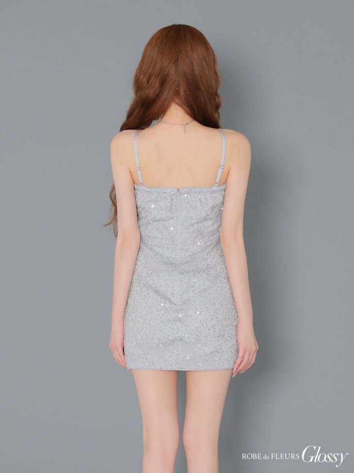 Glossy ローブドフルールグロッシー スパンコールバストカットミニキャミキャバドレス gl4105