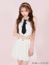 ROBE de FLEURS ローブドフルール リボンネクタイフレアミニキャバドレス fm3387