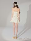 ROBE de FLEURS ローブドフルール ラメチュールサテンバストビジューミニキャバドレス fm3582