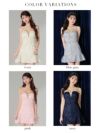 ROBE de FLEURS ローブドフルール ラメチュールサテンバストビジューミニキャバドレス fm3582