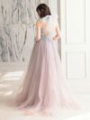 【2点セット】vanityME.couture. バニティミークチュール クリスタルビジュー フラワーモチーフ ショール付き ピンクグラデーション ラメチュール プリンセス 姫 ロングドレス バースデードレス スモーキーブルー vctr-l-a0850
