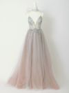 【2点セット】vanityME.couture. バニティミークチュール クリスタルビジュー フラワーモチーフ ショール付き ピンクグラデーション ラメチュール プリンセス 姫 ロングドレス バースデードレス スモーキーブルー vctr-l-a0850