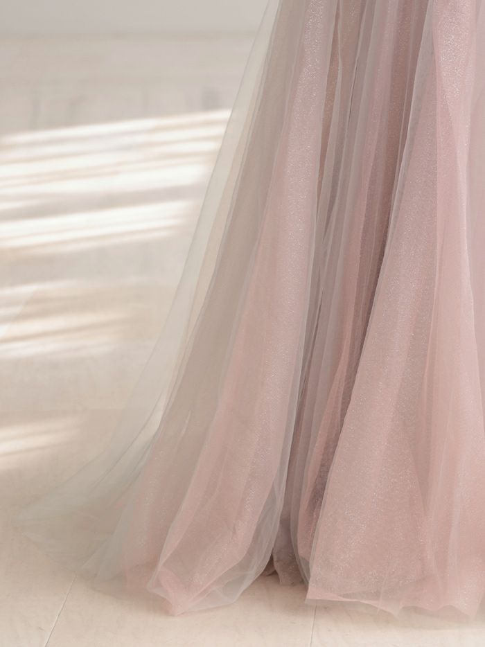 【2点セット】vanityME.couture. バニティミークチュール クリスタルビジュー フラワーモチーフ ショール付き ピンクグラデーション ラメチュール プリンセス 姫 ロングドレス バースデードレス スモーキーブルー vctr-l-a0850