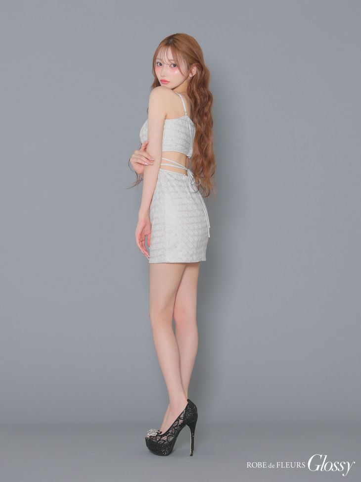 Glossy ローブドフルールグロッシー バックカットセンタージップミニキャバドレス gl3917