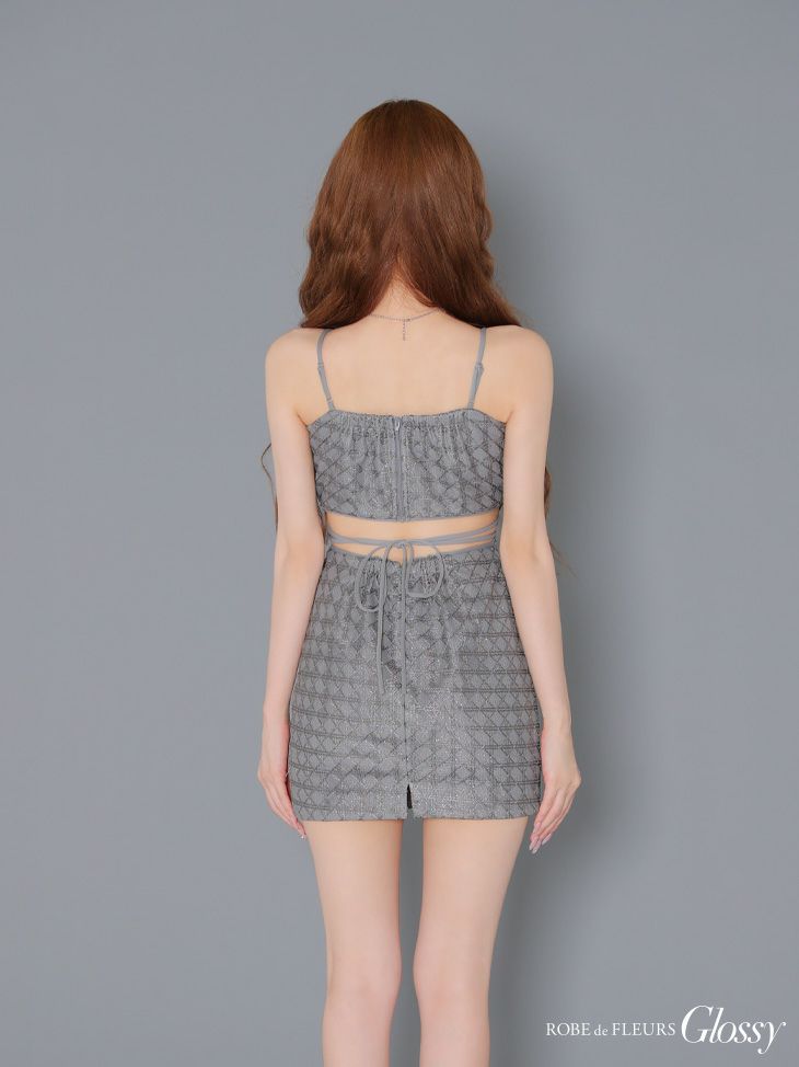 Glossy ローブドフルールグロッシー バックカットセンタージップミニキャバドレス gl3917