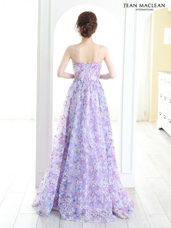 JEAN MACLEAN ジャンマクレーン マルチカラー花柄/3Dグラデーションレース/姫/ロングドレス ja51862