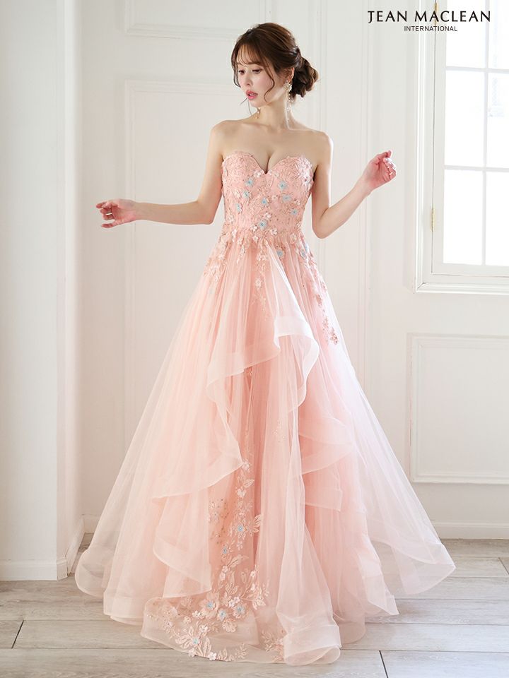 JEAN MACLEAN ジャンマクレーン 立体フラワーモチーフ/オフショル/スリーブ付き/3way/姫/ロングドレス ja51866