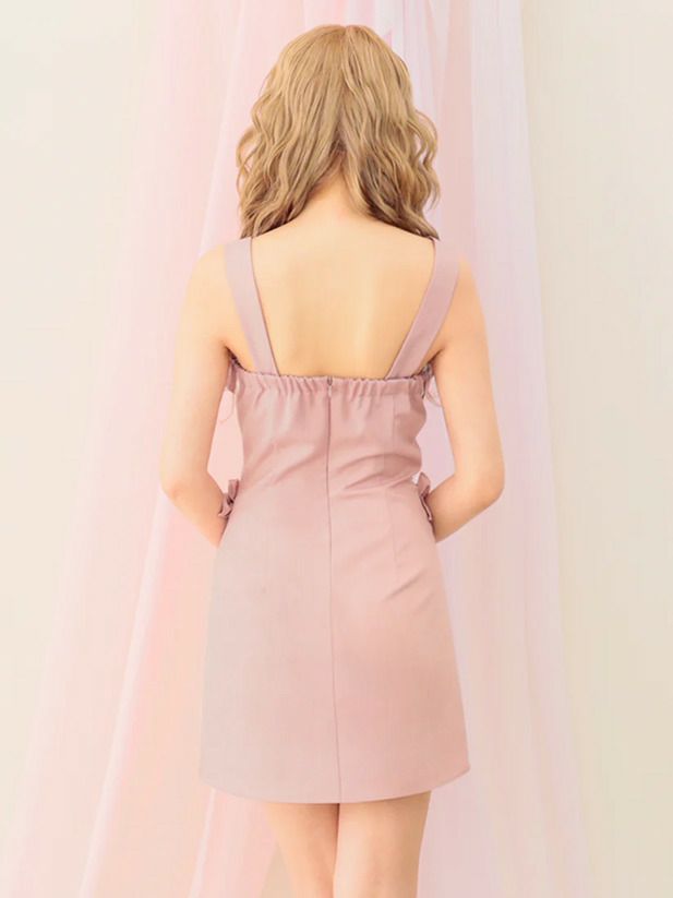 AngelR エンジェルアール フリルデザインレースアップビジューフレアミニドレス ar25214-ks