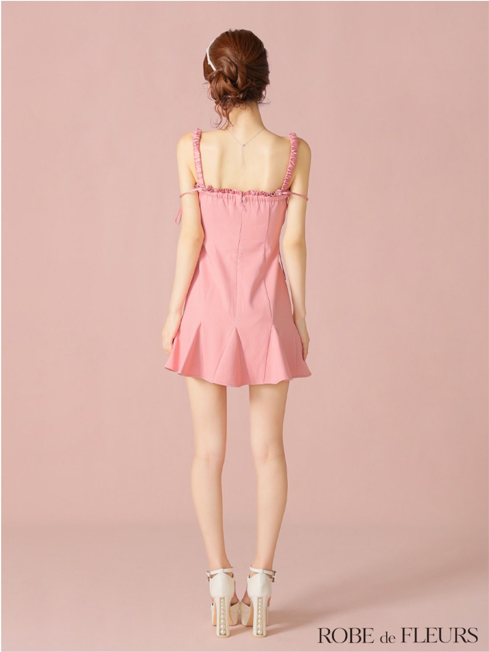 ROBE de FLEURS ローブドフルール ビジューセミフレアミニキャバドレス fm4102-c