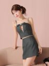 ROBE de FLEURS ローブドフルール ビジューリボンセットアップタイトミニキャバドレス fm3456-c