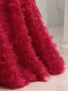 vanityME.couture. バニティミークチュール リボンモチーフ サテン 2段ボリュームフリル プリンセス 姫 ロングドレス バースデードレス レッド vctr-t-25011-2