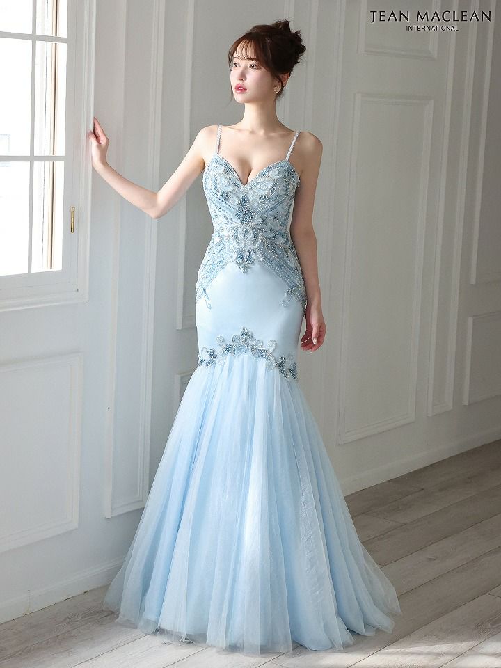 JEAN MACLEAN ジャンマクレーン グラデーション配色ビジュー/マーメイド/タイト ロングドレス ja51827-c