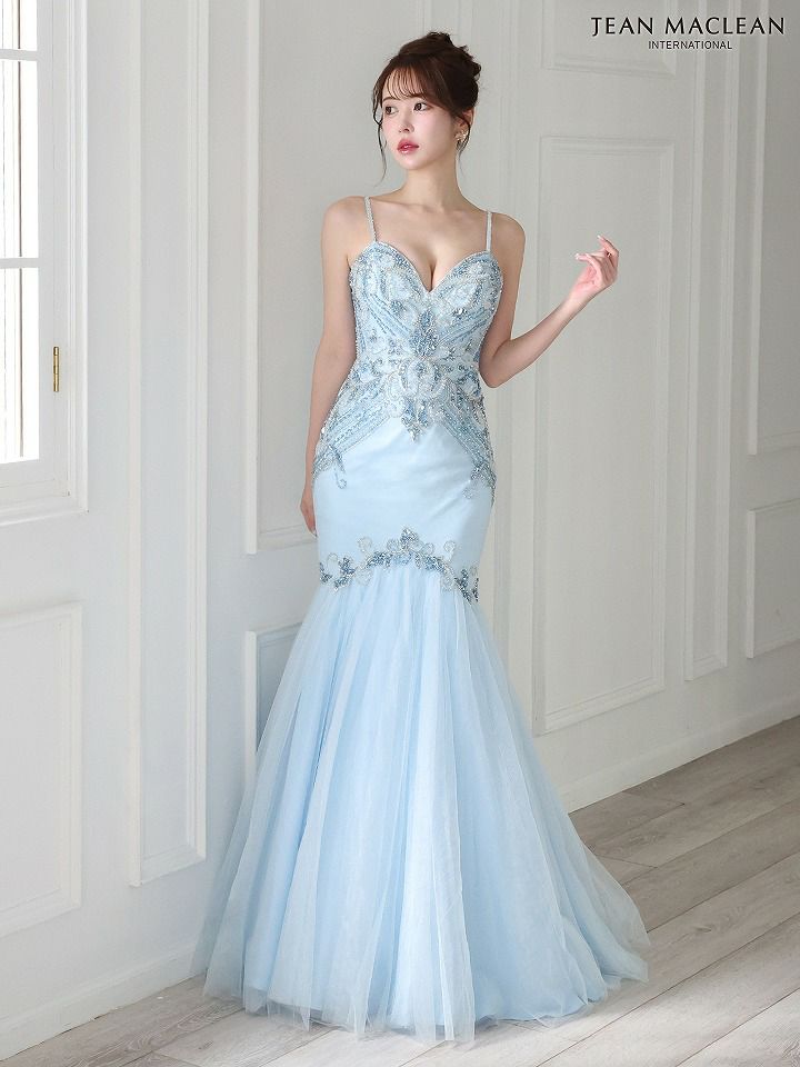 JEAN MACLEAN ジャンマクレーン グラデーション配色ビジュー/マーメイド/タイト ロングドレス ja51827-c