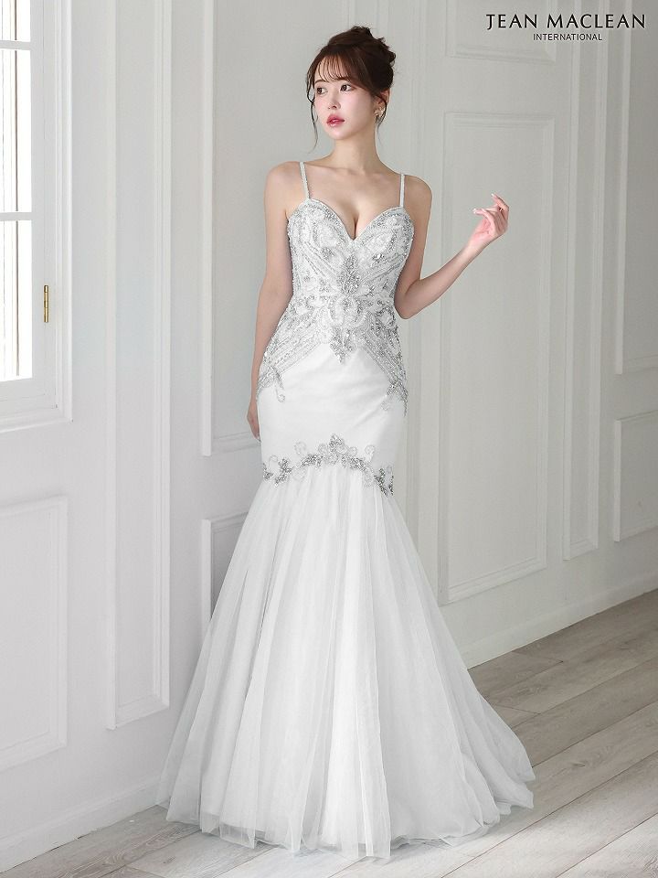 JEAN MACLEAN ジャンマクレーン グラデーション配色ビジュー/マーメイド/タイト ロングドレス ja51827-c