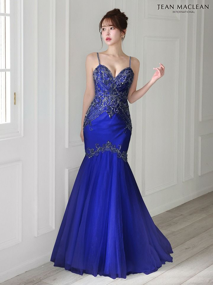 JEAN MACLEAN ジャンマクレーン グラデーション配色ビジュー/マーメイド/タイト ロングドレス ja51827-c