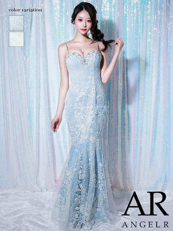 AngelR エンジェルアール レースベアトップパールマーメイドタイトロングドレス ar25321-ks