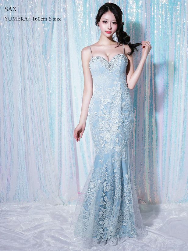 AngelR エンジェルアール レースベアトップパールマーメイドタイトロングドレス ar25321-ks