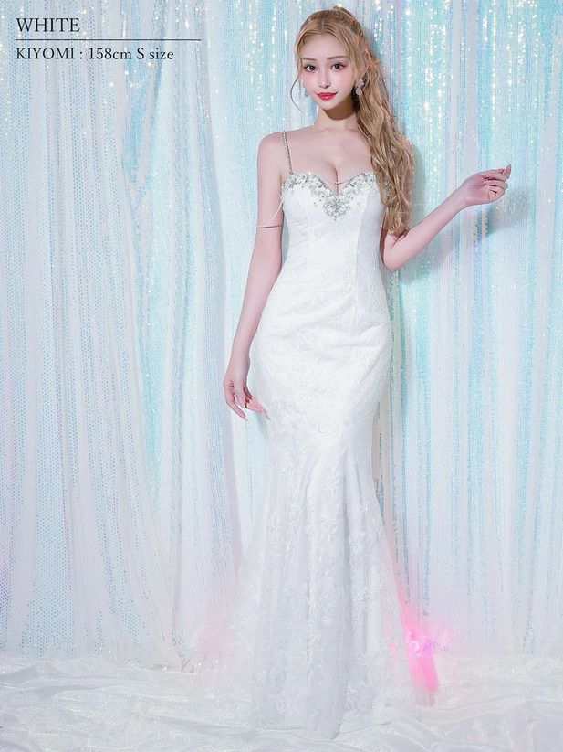 AngelR エンジェルアール レースベアトップパールマーメイドタイトロングドレス ar25321-ks